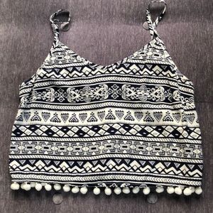 Shein blue and white top